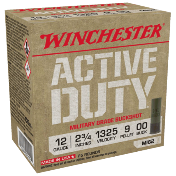 Q12 Winchester Active Duty 12ga 00 Buck 2 3/4in 9 Pellet