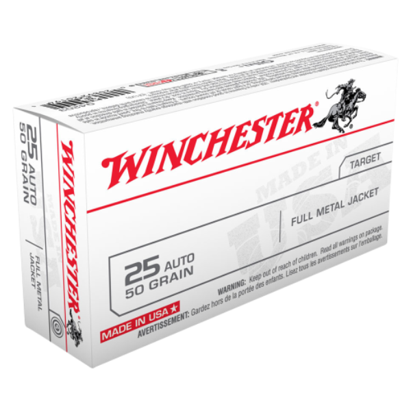 Winchester USA 25 ACP Auto – 50gr FMJ